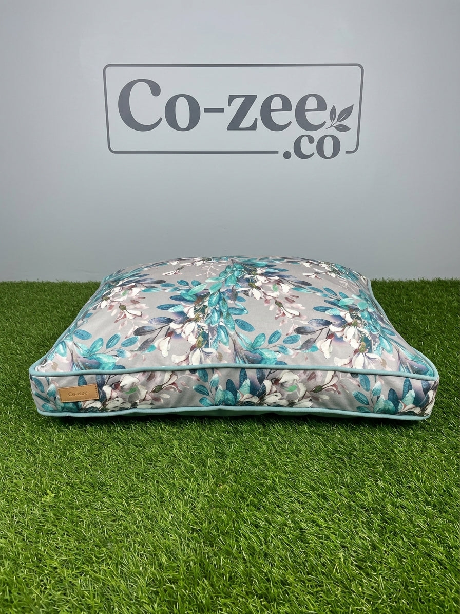 Dog bed corduroy pillow medium botanical print