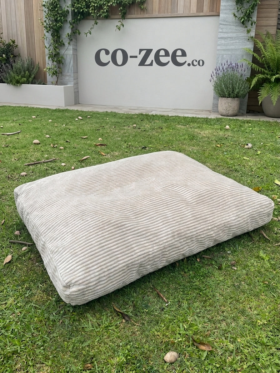 Dog bed square corduroy pillow large brown