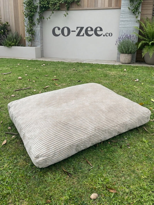 Dog bed square corduroy pillow large brown
