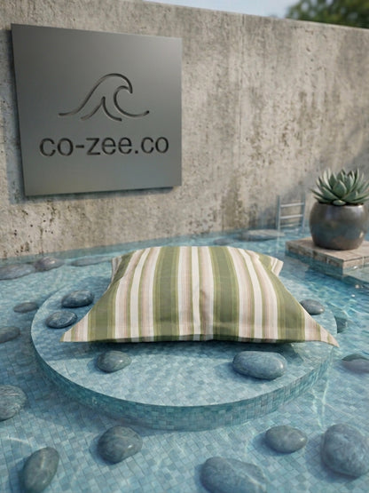 Pool pillow green striped