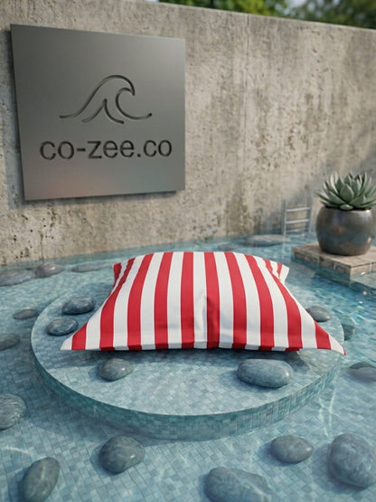 Pool pillow red striped