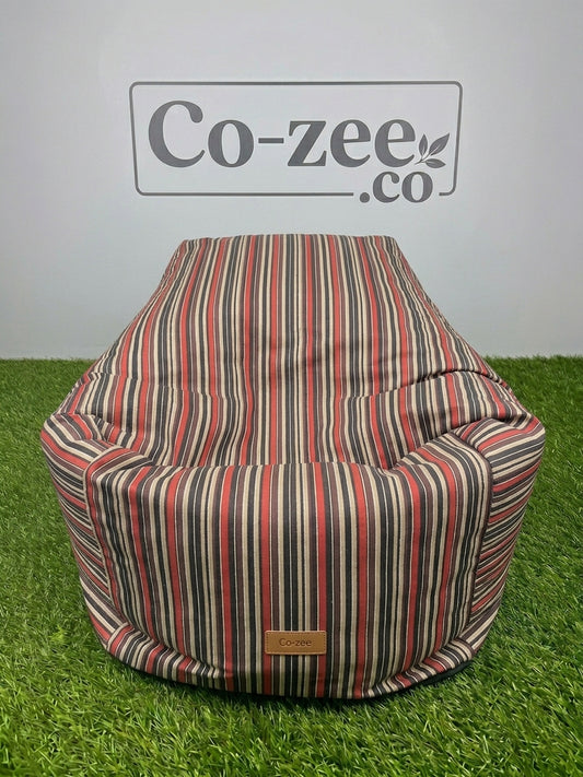Bean bag red-brown-black striped