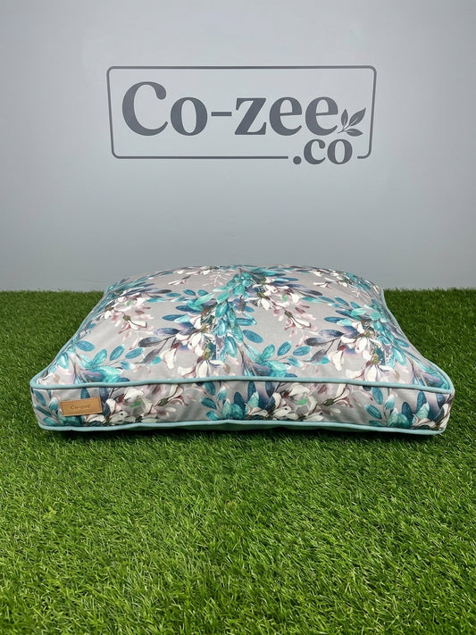 Dog bed corduroy pillow medium botanical print