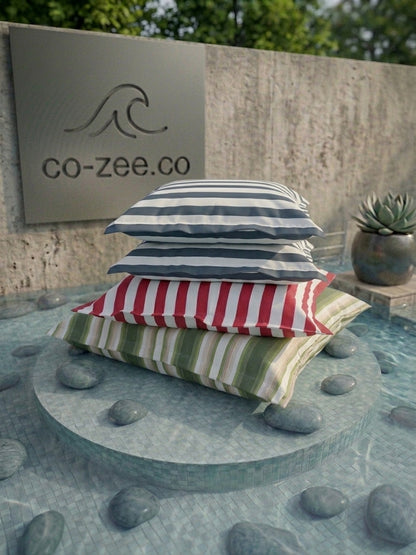 Pool pillow red striped