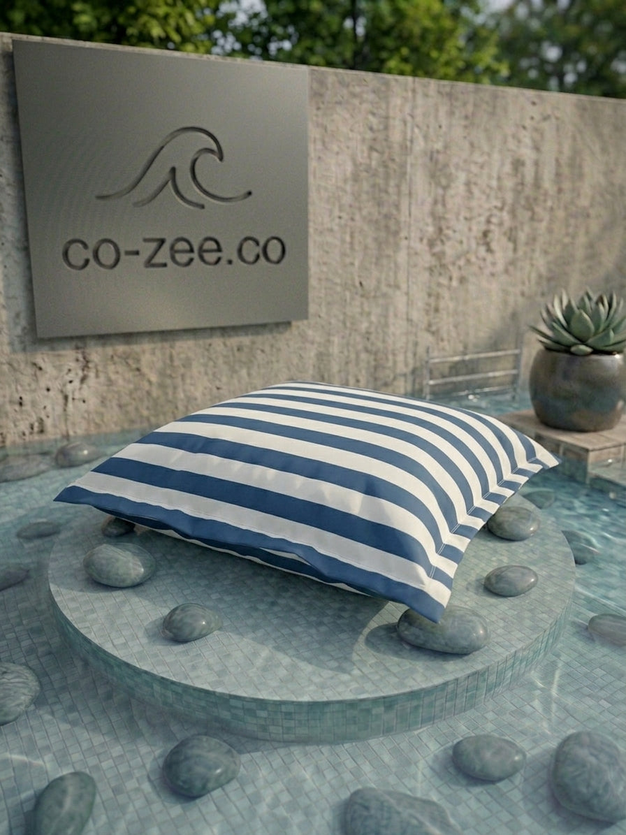 Pool pillow blue striped